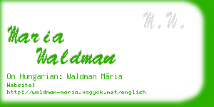 maria waldman business card